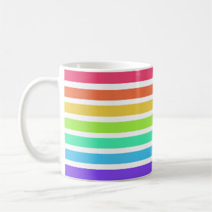 Bright rainbow stripes coffee mug