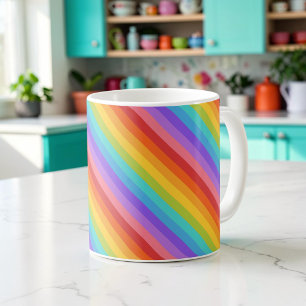 Bright Rainbow Stripes Coffee Mug