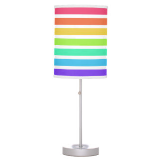 Bright rainbow stripes desk lamp