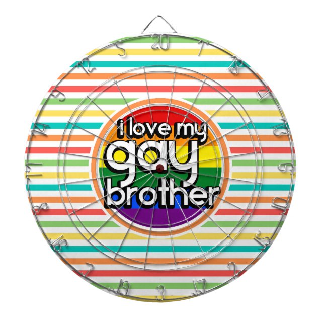 Bright Rainbow Stripes; Gay Brother Dartboard (Front)