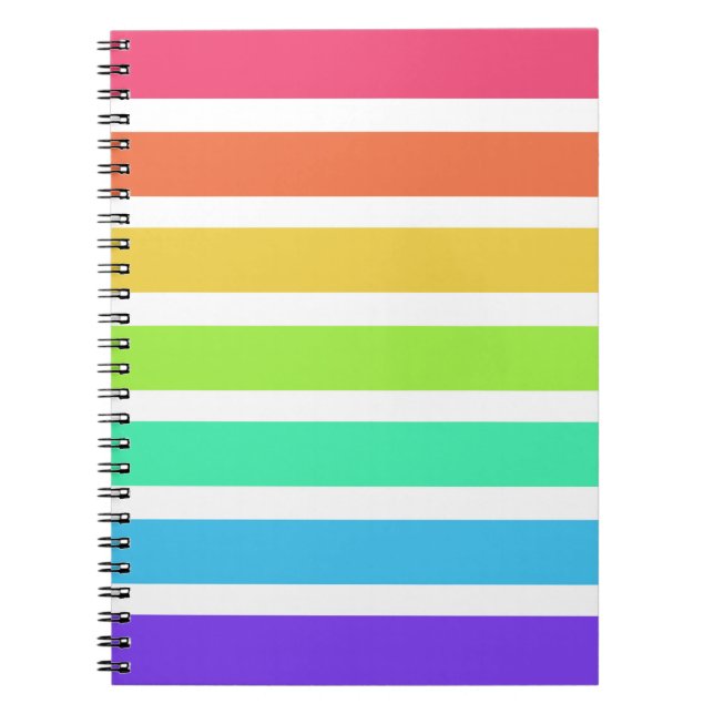 Bright rainbow stripes notebook (Front)
