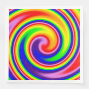 Bright Rainbow Swirl Soft Focus Colourful Napkin