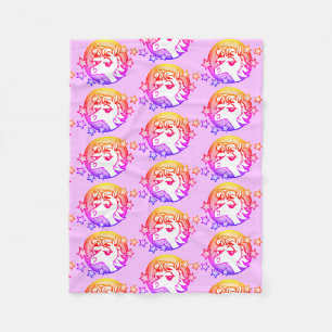 BRIGHT RAINBOW UNICORN COLORFUL PATTERN BLANKET