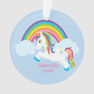 Bright Rainbow Unicorn Ornament