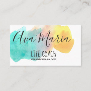 Bright Rainbow watercolor splash business card
