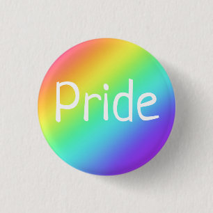 Bright Rainbow & White PRIDE Pin-on Button