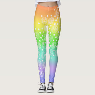 Bright Rainbow with Circles Leggings