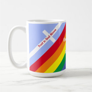 Bright Rainbow With Crosses Inspirational Cute Coffee Mug