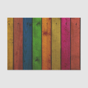 Bright Rainbow Wood Plank Tissue Paper