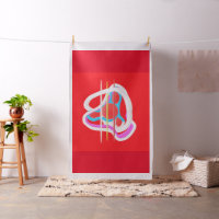 BRIGHT RED ABSTRACT ART MODERN PIPES AND TANGLES