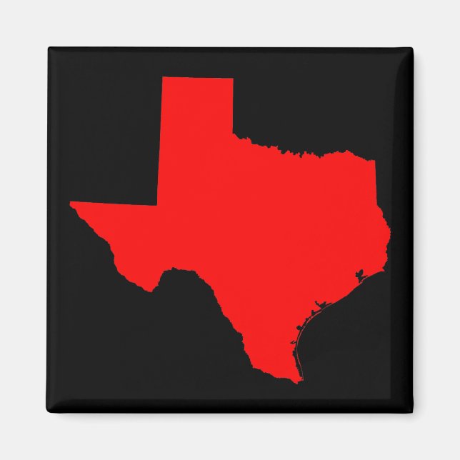 Bright Red and Black Texas Magnet (Front)