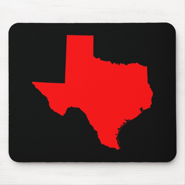 Bright Red and Black Texas Mouse Pad (Front)