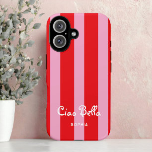 Bright Red and Pink Stripes Ciao Bella