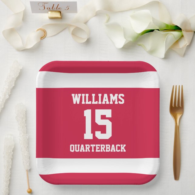 Bright Red and White Paper Plate (Wedding)