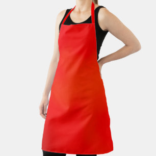 Bright red apron with a subtle orange gradient