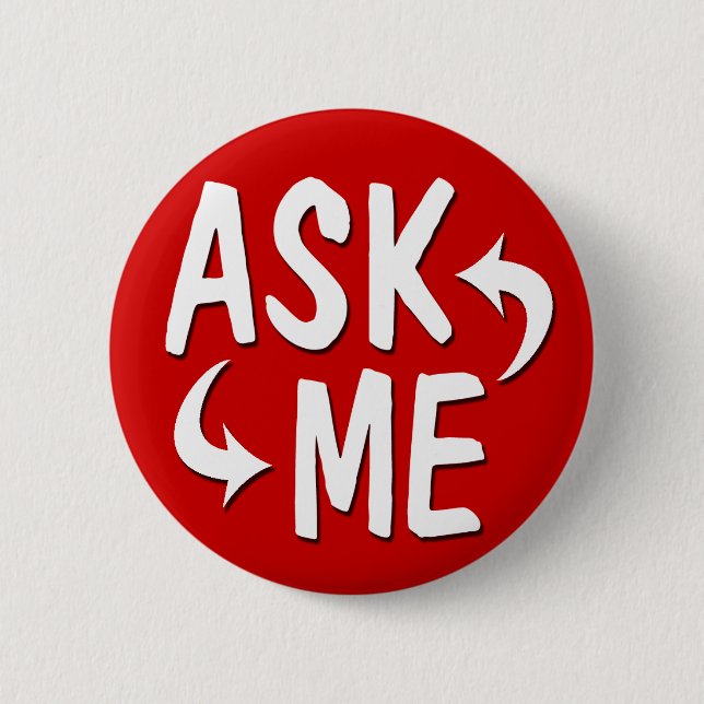 Bright Red Ask Me Button / Arrows (Front)