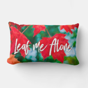 Bright Red Autumn Maple Leaves Humourous Lumbar Cushion