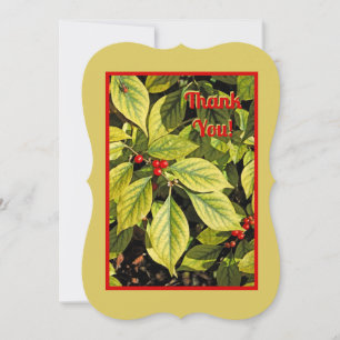 BRIGHT RED BERRIES ON CHARTREUSE-COLORED LEAVES
