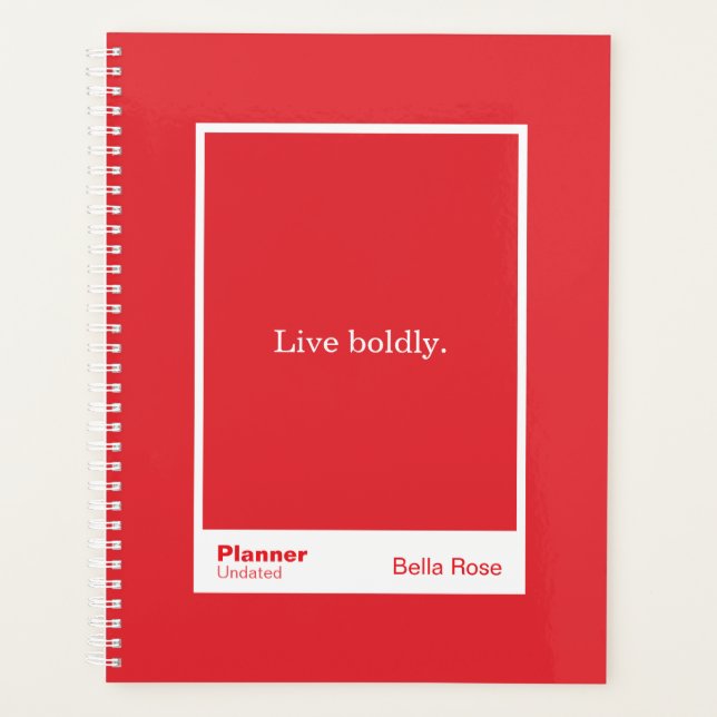 Bright Red Block Quote | Fully Customisable Planner (Front)