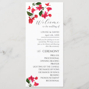 Bright Red Bougainville Wedding Flat Program