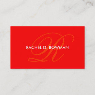 Bright Red Business Card Monogram Template "R"