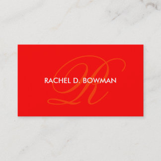 Bright Red Business Card Monogram Template "R"