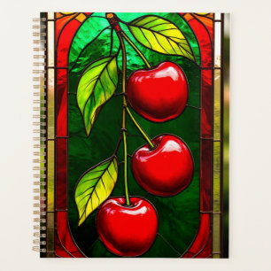 Bright Red Cherries and Green Leaves Planner