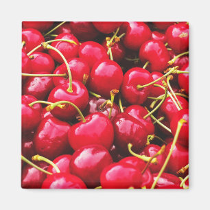 Bright Red Cherries Photo Magnet