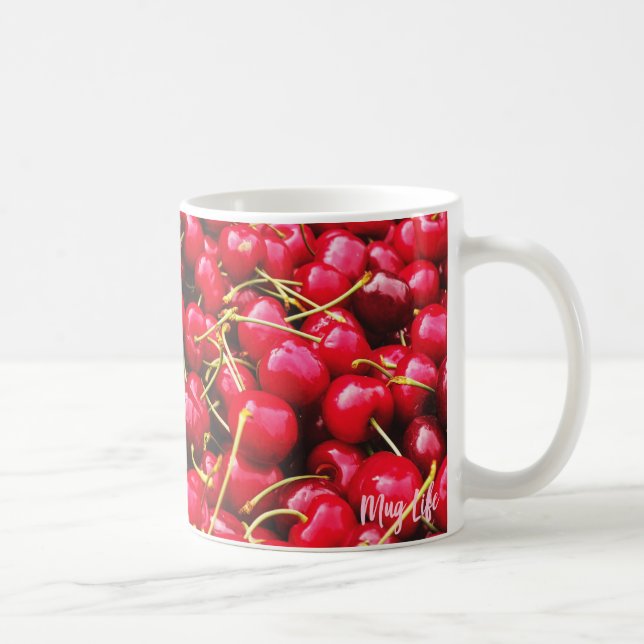 Bright Red Cherries Photo Mug (Right)