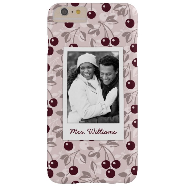 Bright Red Cherry Pattern | Add Your Photo Case-Mate iPhone Case (Back)