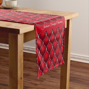 Bright Red Christmas Background Medium Table Runner