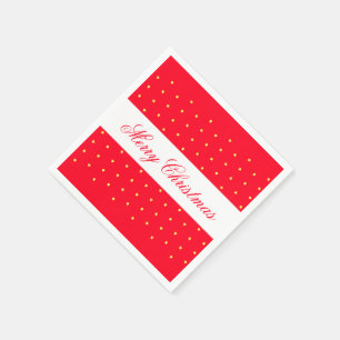 Bright Red Christmas Paper Cocktail Napkins
