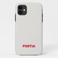 Bright red custom name plain grey