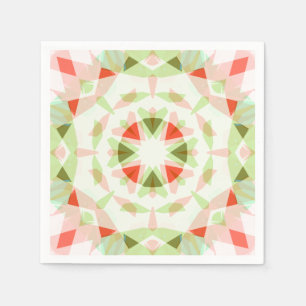 Bright Red Cute Green Pink Star Girl’s Baby Shower Napkin