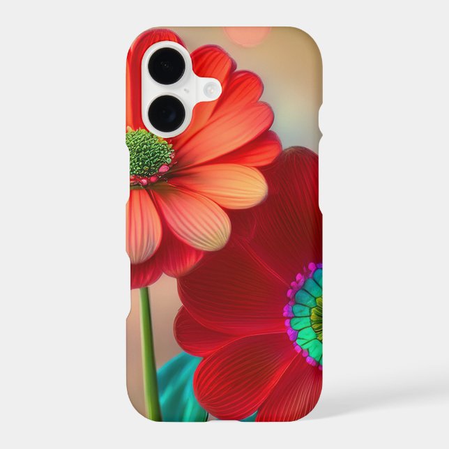 Bright Red Daisy Flowers (Back)