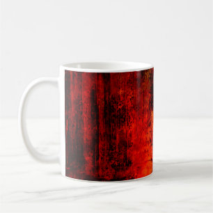 Bright red dirty old black peeled background. Hall Coffee Mug