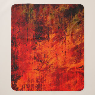 Bright red dirty old black peeled background. Hall Sherpa Blanket