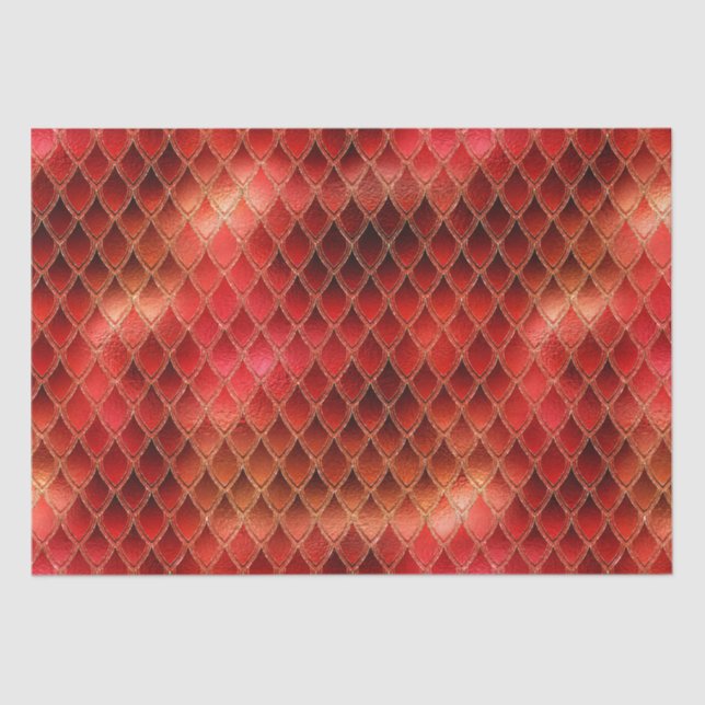 Bright Red Dragon Scales Tissue Paper (Front)