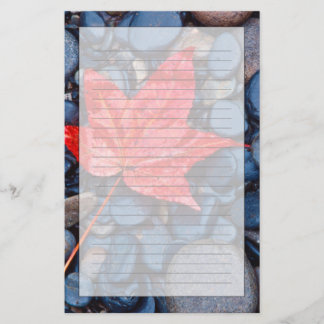 Bright Red Fall Leaf Stationery