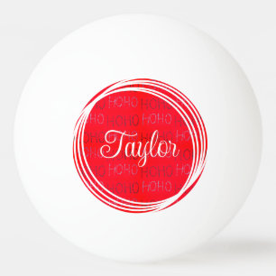 Bright red festive Hohoho pattern wine charms Ping Pong Ball