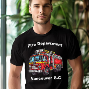Bright red fire truck rushing to save the day T-Shirt