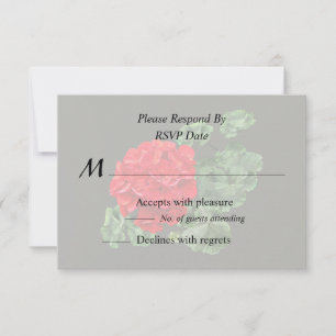 Bright Red Geranium RSVP Card