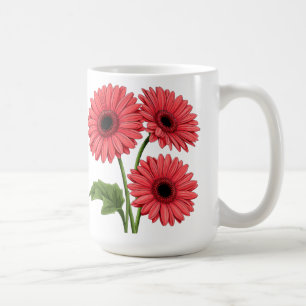 Bright Red Gerbera Daisy Bouquet Coffee Mug
