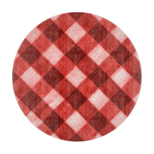 Bright red gingham: close-up texture. cutting board (Front)