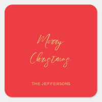 Bright Red & Gold Colours Merry Christmas