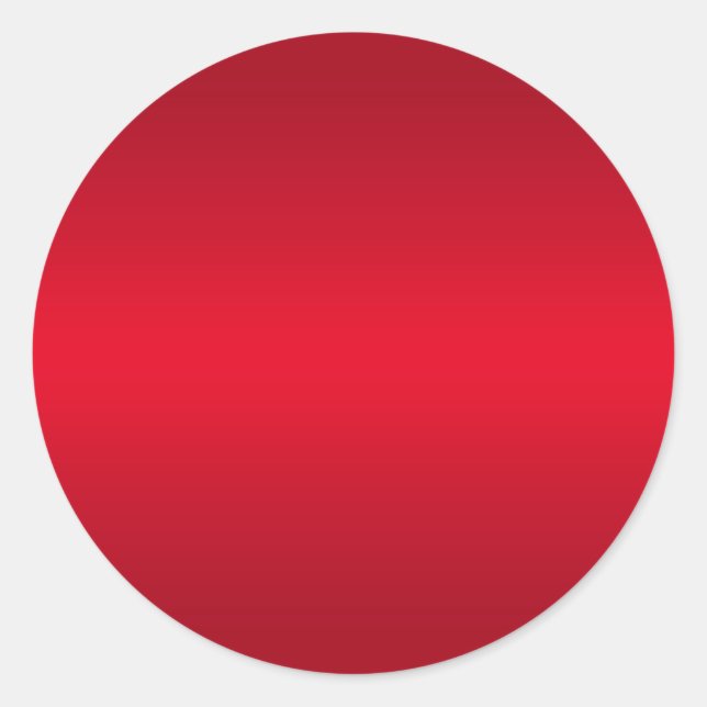 Bright Red Gradient Blank Classic Round Sticker (Front)