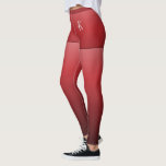 Bright Red Gradient, Fake Shorts, Custom Monogram Leggings<br><div class="desc">Here is a feminine and trendy look for your leggings. The legs of the leggings are in a bright red gradient. The faux shorts are in an assorted gradient colour with a contrasting waistband and bottom border. You will notice the customisable monogram initial on the front top left, printed in...</div>