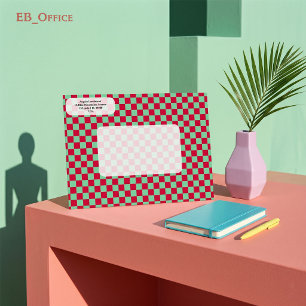 Bright Red & Green Chequerboard Return Address Envelope