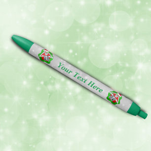 Bright Red Green Splatters Christmas Skeletons Black Ink Pen