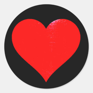 Bright Red Heart  Classic Round Sticker